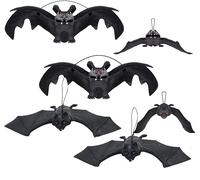 DSLIHA 6Pcs Halloween Decorations, 3D Flying Bat Halloween Hanging Bats Decorations Garden Decor Spooky Realistic Rubber Bats for Halloween Party Gifts and Homeware Decoration