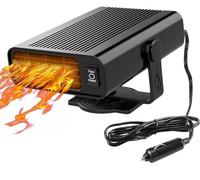 DSLIHA Car Heater, 12V 120W Portable Auto Heater, 2 in 1 Heating/Cooling Air Heater with Plug-in Cigarette Lighter, Car Demister Fast Heating Defrost Defogger Automobile Windscreen Fan (black01)