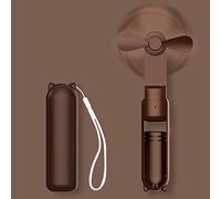 DSLIHA Handheld Mini Fan - USB Rechargeable Portable With 3 Speeds, Folding Personal Desk Design for Women Kids, Home Office Indoor Outdoor Travel (Brown)