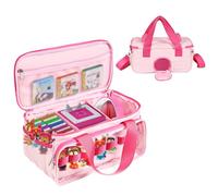 DSLIUPIU Carrying Case Compatible with Little Tikes Story Dream Machine Starter Set, Carrying Bag for Tonies Figures Characters,Portable Travel Storage Bag with Shoulder Strap and Handle(Pink)