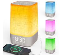 Dslive Sunrise Alarm Clock, Wake up Light, with RGB Night Light, 30 Soothing Sounds (10 White Noise), Sleep Timer, USB-C Powered, Digital Alarm Clocks Bedside, for Heavy Sleepers Adults Kids