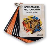 DSLR Camera Photography Cheat Sheet Cards - Photography Accessories for Canon, Nikon, Sony - Quick Reference Flashcards for Photographers - Exposure, Settings, Troubleshooting Guides & Tips - 4” x 3”