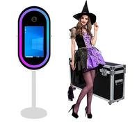 DSLR Mirror Photo Booth, Portable Magic Mirror Photo Booth for Camera, Mirror Photo Booth Touch Screen, 21.5 inch Photo Mirror Booth for Parties Wedding Rental (White Machine)