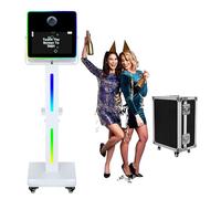 DSLR Photo Booth Machine 15.6 Inch Selfie Portable Touch Screen Photobooth with Flight Case,Mirror Photo Booth with RGB Light for Wedding Party Events (Photo Booth Machine)