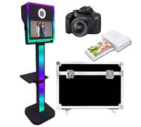 DSLR Photo Booth Machine with Camera and Printer,Portable Photo Booth with 15.6”Touch Screen,Fill Lights for Events Parties Wedding Rental