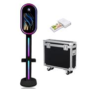DSLR Photo Booth with 15.6 Inch Touch Screen, Photobooth Machine with Flight Case & RGB Light for Wedding Graduation Party Events Rental (Black, Photo Booth + Printer)