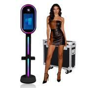 DSLR Photo Booth with 15.6 Inch Touch Screen, Photobooth Machine with Flight Case & RGB Light for Wedding Graduation Party Events Rental (Black, Photo Booth)