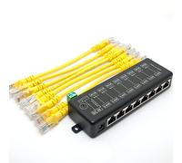 DSLRKIT 8 Ports Gigabit Passive PoE Injector Midspan Ethernet Adapter Without Power Adapter