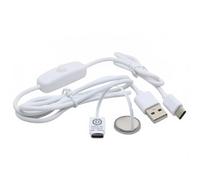 DSLRKIT USB Type-C to CR2032 Dummy Battery Adapter Kit with Power Switch Cable, External Power Supply Replacement for CR2032 Devices, Compatible with Thermometer, Wireless Button, Remote and Sensors