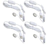 DSLRKIT USB Type-C to CR2032 Dummy Battery Adapter Kit with Power Switch Cable, External Power Supply Replacement for CR2032 Devices (pack of 4)