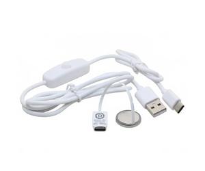DSLRKIT USB Type-C to CR2032 Dummy Battery Adapter Kit with Power Switch Cable, External Power Supply Replacement for CR2032 Devices, Compatible with Thermometer, Wireless Button, Remote and Sensors