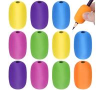 DSLSQD 12 Pieces Pen Grips, Egg Pen Pencil Holder Handwriting Grips Pen Stylus Foam Grips Writing Aid Soft Cushioned Foam for Handwriting Drawing Preschool Supplies Right or Left Hand Use