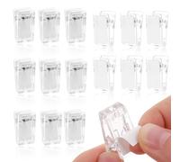 DSLSQD 15 Pieces Self Adhesive Clips, Wall Clips for Hanging Tapestry Clips Plastic Sticky Clips Photo Clips Spring Clips for for Home Office Poster Photo Halloween Christmas Decorations (Clear)