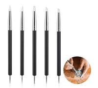 DSLSQD 5 Pcs Clay Sculpting Tools, Silicone Polymer Clay Tools Soft Rubber Tip Modelling Pen Paint Brush Clay Modelling Carving Dotting Tool for Pottery Sculpture Cake Fondant Decoration