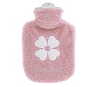 DSLSQD 500ml Hot Water Bottle, 2-in-1 Small Hot Water Bottle with Cover Warm Water Bag with Soft Premium Faux Fur Cover Water Bag for Cold & Hot Compress Mini Hot-Water Bag for Women Men (Pink)