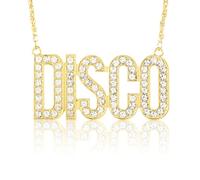 DSLSQD Disco Necklace for Men and Women, Disco Chain Hippie Necklace Accessories 70s Disco Outfits Men Disco Jewelry Metal Costume Gold Necklace for Men Women Disco Party Disco Costume Accessories
