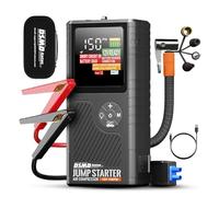 DSMDAutos Jump Starter power pack with Air Compressor - 6.5L Petrol/3.5L Diesel Engines - Portable Car Jump Starter Power Bank/Car Battery Booster with Smart HD LED Display & Emergency Torch