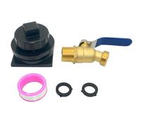 Dsmpipeft Water Tank Drain Plug Kit Includes 3/4" Brass Tap and 1-1/4" x 3/4" Pipe Reducing Hexagon Bushing, Which is Suitable for 50, 70, 100, 150, 300 Gallon Water Tanks