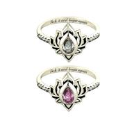 dsmrosp 2pcs It And Begin Again Lotus Slings, Mudless Flower Stacking Rings, Empowering Rings for Women, New Beginning Gift for Women Sister 7#, Copper, Cubic Zirconia
