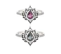 dsmrosp 2PCS MY TRAUMA LOTUS RING,Inspirational Ring,Adjustable Lotus Flower Stacking Rings, Reminds You to Let Go of Your Trauma in a Playful Way, Jewelry Gifts for Women Sisters