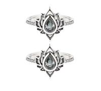 dsmrosp 2PCS MY TRAUMA LOTUS RING,Inspirational Ring,Adjustable Lotus Flower Stacking Rings, Reminds You to Let Go of Your Trauma in a Playful Way, Jewelry Gifts for Women Sisters