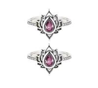 dsmrosp 2PCS MY TRAUMA LOTUS RING,Inspirational Ring,Adjustable Lotus Flower Stacking Rings, Reminds You to Let Go of Your Trauma in a Playful Way, Jewelry Gifts for Women Sisters
