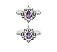 dsmrosp 2PCS MY TRAUMA LOTUS RING,Inspirational Ring,Adjustable Lotus Flower Stacking Rings, Reminds You to Let Go of Your Trauma in a Playful Way, Jewelry Gifts for Women Sisters