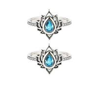 dsmrosp 2PCS MY TRAUMA LOTUS RING,Inspirational Ring,Adjustable Lotus Flower Stacking Rings, Reminds You to Let Go of Your Trauma in a Playful Way, Jewelry Gifts for Women Sisters