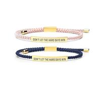 dsmrosp Don'T Let The Hard Days Win Bracelet,Adjustable Handmade Braided Stainless Steel Engraved Wrap Bracelets,Couples Motivational Tube Wristband,for Women Men Inspirational Jewelry, One Size