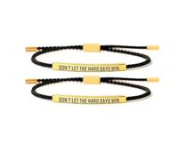 dsmrosp Don'T Let The Hard Days Win Bracelet,Adjustable Handmade Braided Stainless Steel Engraved Wrap Bracelets,Couples Motivational Tube Wristband,for Women Men Inspirational Jewelry, One Size