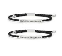 dsmrosp Don'T Let The Hard Days Win Bracelet,Adjustable Handmade Braided Stainless Steel Engraved Wrap Bracelets,Couples Motivational Tube Wristband,for Women Men Inspirational Jewelry, One Size