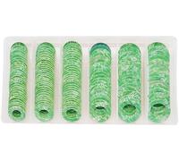 Dsnaduo 140PCS 6 Sizes Green Synthetic Fiber Oil Drain Plug Gaskets, Washer Assortment Kits Fit M12 M14 M16 M18 M20 (Green) Replace 097-130, 097-129, 097-128, 097-127