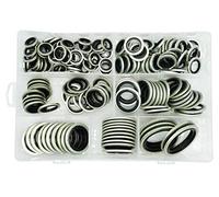 Dsnaduo 160Pcs, 7 Sizes BSP Dowty Self-Centered Bonded Seal Oil Washers Gasket Assortment Kit Replace 32300 with Box (1/8, 1/4, 3/8, 1/2, 5/8, 3/4, 1), for Automotive, Bearings, Pumps etc