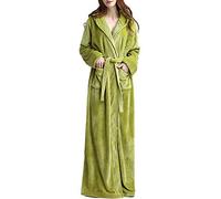 DSNOW Luxury Cotton Towelling Bath Robe Dressing Gown Terry Towel Bathrobes, Green Grass, M