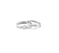 Dsnyu 925 Couple Rings Set, Matching Promise Rings for Him and Her Ginkgo Leaves Silver Band Size Adjustable Birthday Valentine's Day Gift