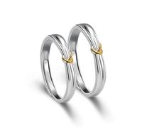 Dsnyu 925 Engagement Ring, Wedding Bands for Men Bow Silver Couple Matching for Him Size Adjustable Comfort Fit