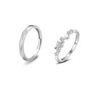 Dsnyu 925 Engagement Ring, Wedding Ring for Men Mobius Strip Silver Couple Matching Band for Him Size Adjustable Promise Jewelry