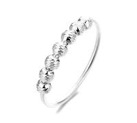 Dsnyu 925 Engagement Ring, Wedding Rings for Women Irregular Round 3mm Beads Silver Band Size R 1/2 Comfort Fit