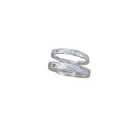 Dsnyu 925 Sterling Silver Couple Rings Set, Matching Rings Stars Silver Band Size Adjustable Wedding Engagement Promise Jewelry