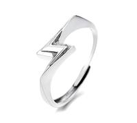 Dsnyu 925 Sterling Silver Engagement Rings for Women, Wedding Rings Lightning Silver Band Size Adjustable Promise Jewelry