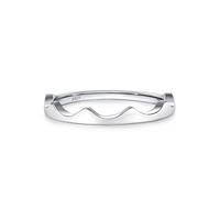 Dsnyu 925 Sterling Silver Rings for Women, Wedding Band Wave Crown-Shaped Plain Jewelry Silver Trendy Comfort Fit Size N 1/2