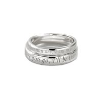 Dsnyu 925 Sterling Silver Rings, Promise Ring for Men Oath Silver Couple Matching Band for Him Size Adjustable Wedding Engagement Jewelry
