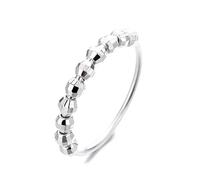 Dsnyu 925 Sterling Silver Rings, Wedding Band for Women Irregular Round 3mm Beads Silver Size L 1/2 Birthday Valentine's Day Gift