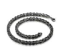Dsnyu Chain Stainless Steel Grey, 50CM Byzantine Chain Necklace, 6MM Chain Men for Valentine Day