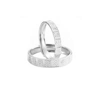 Dsnyu Couple Rings 925, Matching Rings Him and Her Shiny Style Silver Band Size Adjustable Birthday Valentine's Day Gift