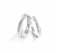 Dsnyu Couple Rings 925, Matching Rings Him and Her You Complete Me Silver Band Size Adjustable Comfort Fit