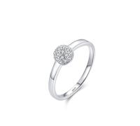 Dsnyu Cz Engagement Ring, Rings Silver 925 Sterling Silver Spherical Band with Zircon Round Shape Elegant Jewelry for Women Size L 1/2