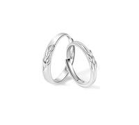 Dsnyu Matching Couples Rings Adjustable, Wedding Rings for Him and Her S925 Sterling Silver Wheat Ears Silver Band Adjustable Comfort Fit