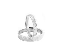 Dsnyu Matching Rings 925, Engagement Rings for Couples Lucky Chinese Word Silver Band Size Adjustable Birthday Valentine's Day Gift