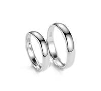 Dsnyu Men 925 Sterling Silver Rings, Small Wedding Ring Band Silver Couple Matching for Him Size Adjustable Birthday Valentine's Day Gift